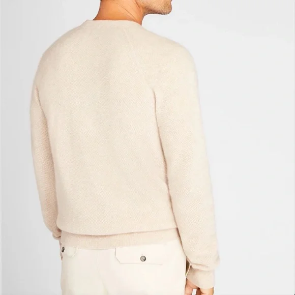 Cashmere Honeycomb Henley - Brand New - NEVER WORN - Oatmeal Heather